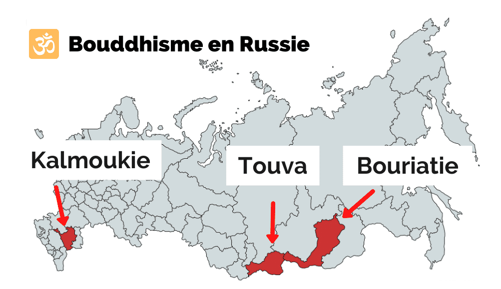 Les régions bouddhistes en Russie